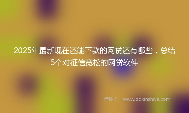 2025年最新现在还能下款的网贷还有哪些，总结5个对征信宽松的网贷软件