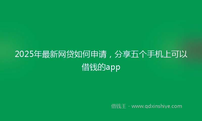 2025年最新网贷如何申请，分享五个手机上可以借钱的app