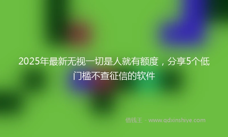 2025年最新无视一切是人就有额度，分享5个低门槛不查征信的软件