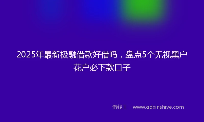 2025年最新极融借款好借吗，盘点5个无视黑户花户必下款口子