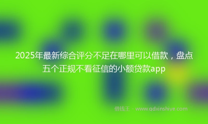 2025年最新综合评分不足在哪里可以借款，盘点五个正规不看征信的小额贷款app
