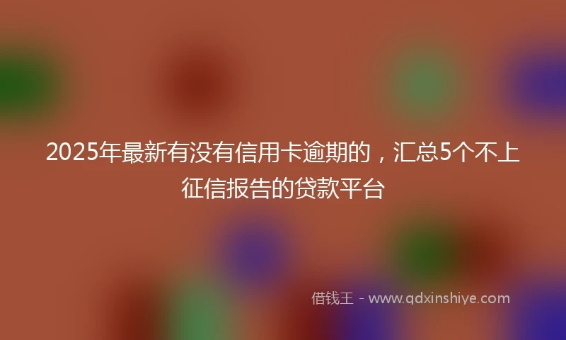 2025年最新有没有信用卡逾期的，汇总5个不上征信报告的贷款平台