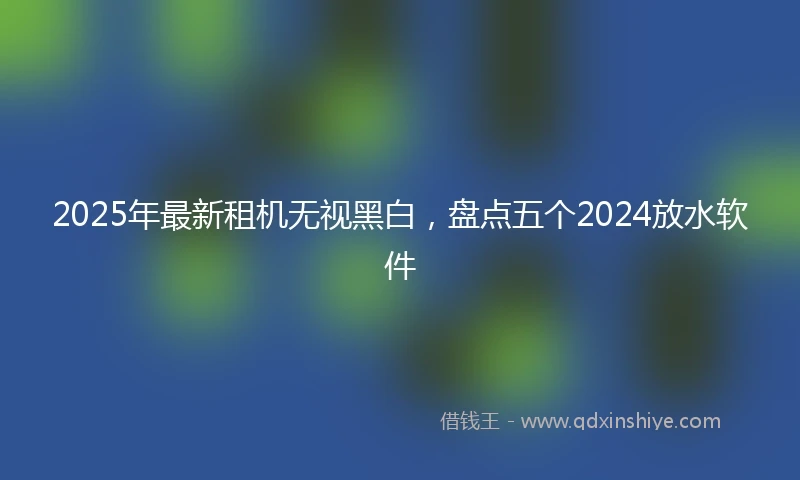 2025年最新租机无视黑白，盘点五个2024放水软件