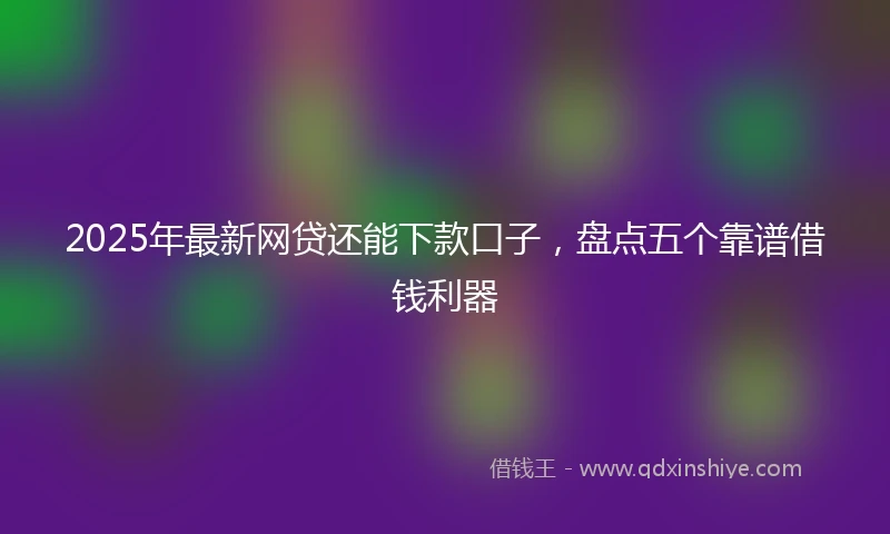 2025年最新网贷还能下款口子，盘点五个靠谱借钱利器