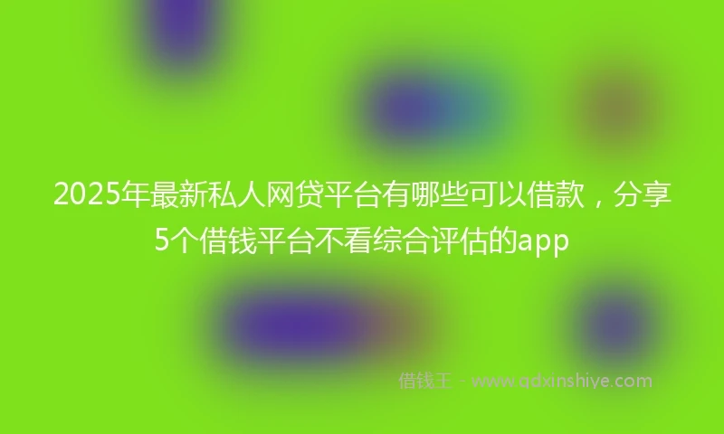 2025年最新私人网贷平台有哪些可以借款，分享5个借钱平台不看综合评估的app