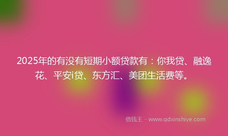 2025年的有没有短期小额贷款有：你我贷、融逸花、平安i贷、东方汇、美团生活费等。