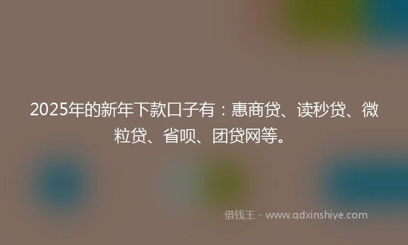 2025年的新年下款口子有：惠商贷、读秒贷、微粒贷、省呗、团贷网等。