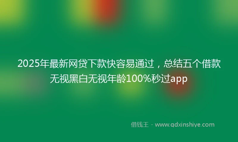 2025年最新网贷下款快容易通过，总结五个借款无视黑白无视年龄100%秒过app