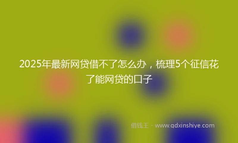 2025年最新网贷借不了怎么办，梳理5个征信花了能网贷的口子