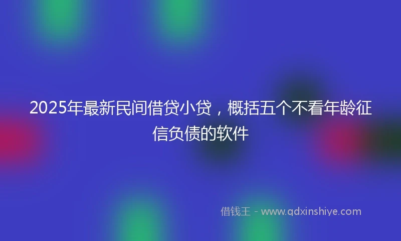 2025年最新民间借贷小贷，概括五个不看年龄征信负债的软件
