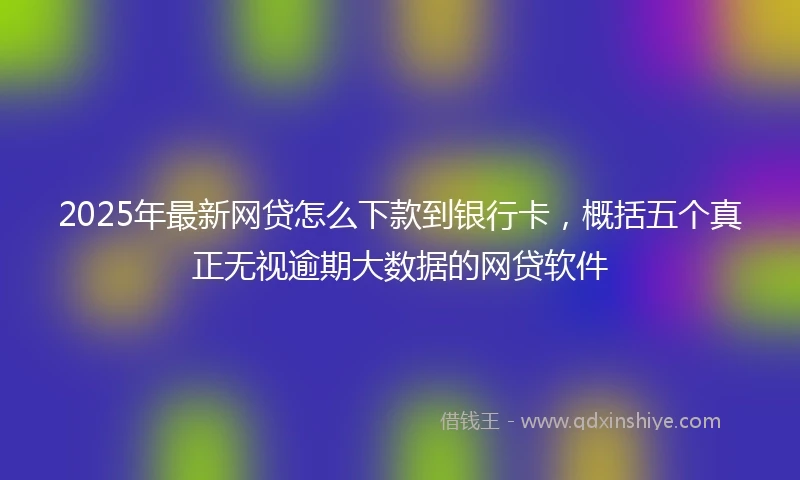2025年最新网贷怎么下款到银行卡，概括五个真正无视逾期大数据的网贷软件