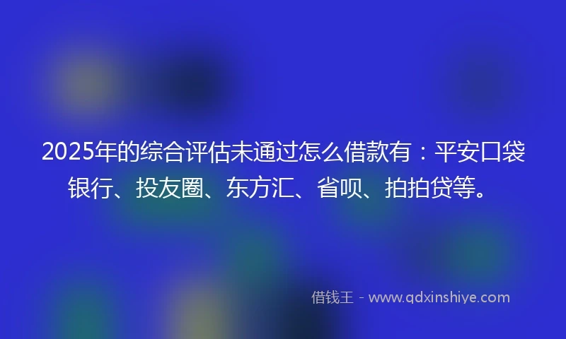 2025年的综合评估未通过怎么借款有：平安口袋银行、投友圈、东方汇、省呗、拍拍贷等。