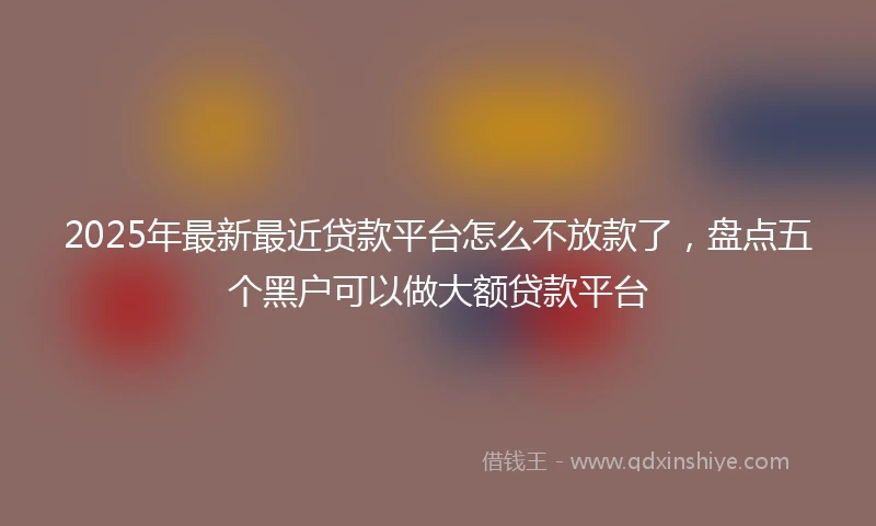 2025年最新最近贷款平台怎么不放款了，盘点五个黑户可以做大额贷款平台