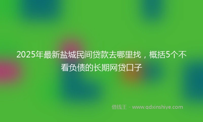 2025年最新盐城民间贷款去哪里找，概括5个不看负债的长期网贷口子