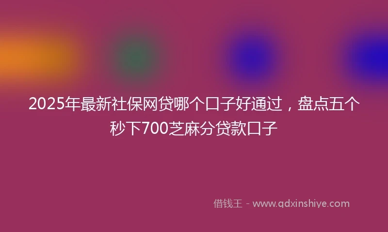 2025年最新社保网贷哪个口子好通过，盘点五个秒下700芝麻分贷款口子