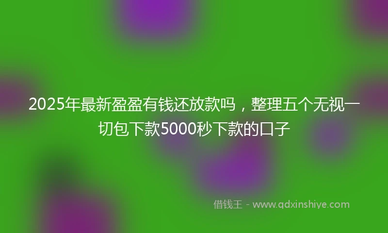 2025年最新盈盈有钱还放款吗，整理五个无视一切包下款5000秒下款的口子