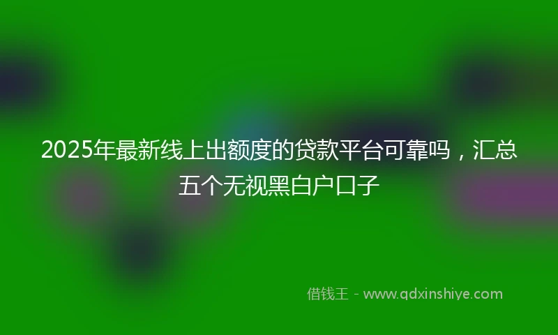 2025年最新线上出额度的贷款平台可靠吗，汇总五个无视黑白户口子