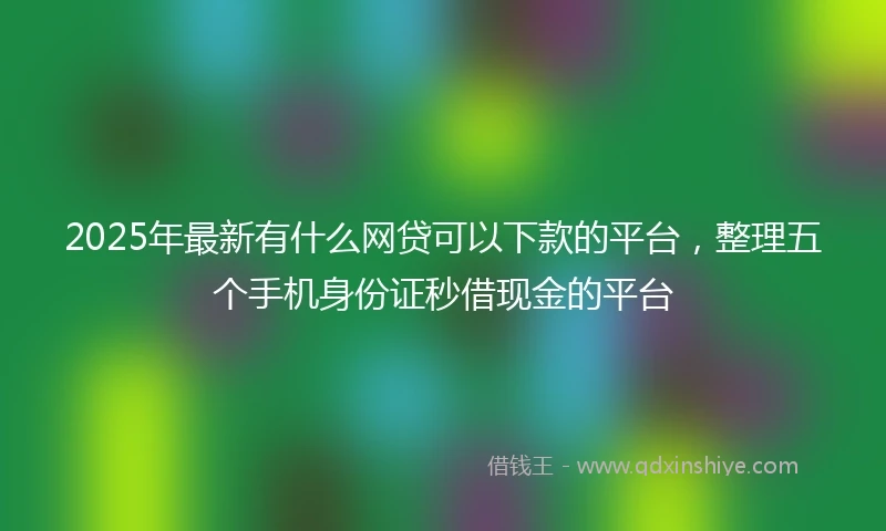 2025年最新有什么网贷可以下款的平台，整理五个手机身份证秒借现金的平台