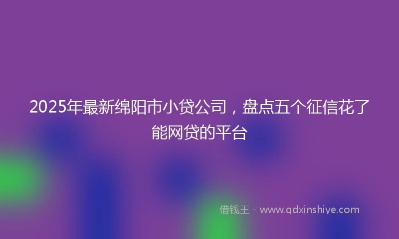 2025年最新绵阳市小贷公司，盘点五个征信花了能网贷的平台