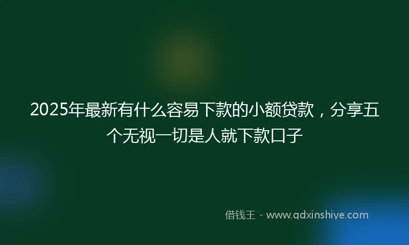 2025年最新有什么容易下款的小额贷款，分享五个无视一切是人就下款口子