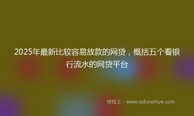 2025年最新比较容易放款的网贷，概括五个看银行流水的网贷平台