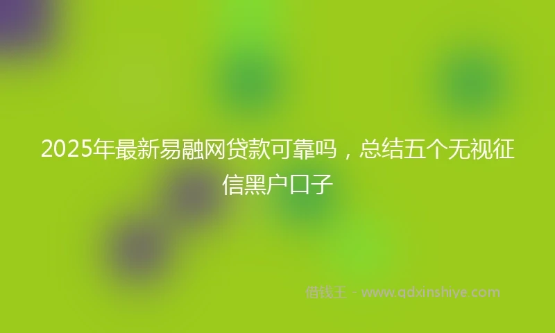 2025年最新易融网贷款可靠吗，总结五个无视征信黑户口子