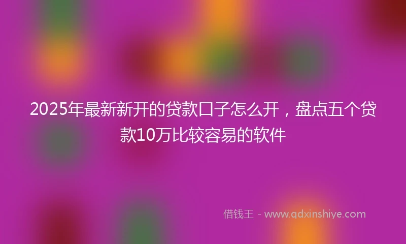 2025年最新新开的贷款口子怎么开，盘点五个贷款10万比较容易的软件