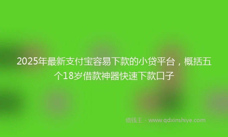 2025年最新支付宝容易下款的小贷平台，概括五个18岁借款神器快速下款口子