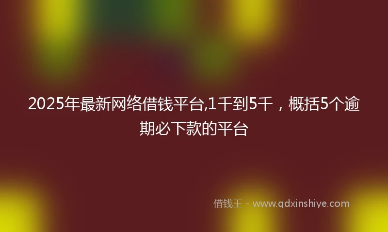 2025年最新网络借钱平台,1千到5千，概括5个逾期必下款的平台