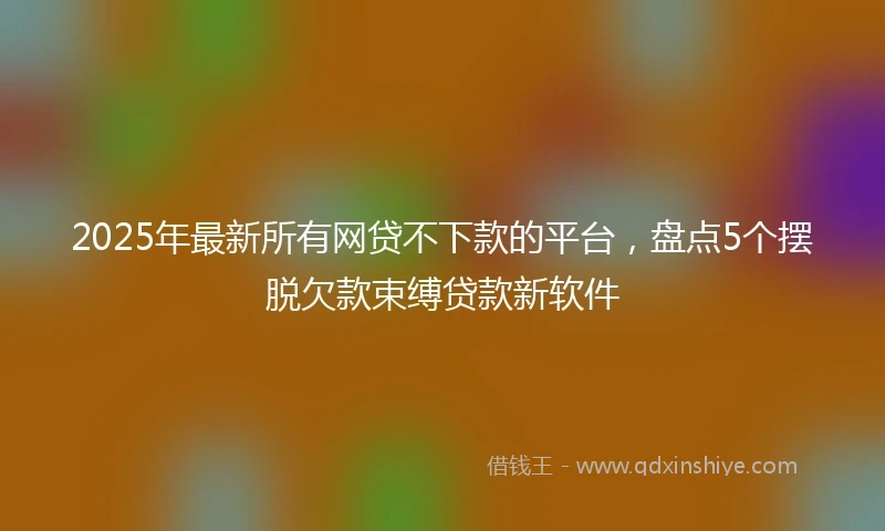 2025年最新所有网贷不下款的平台，盘点5个摆脱欠款束缚贷款新软件