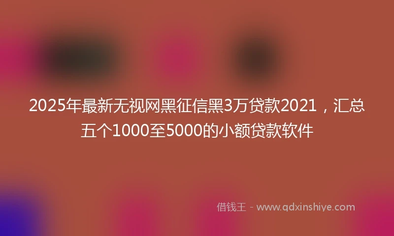 2025年最新无视网黑征信黑3万贷款2021，汇总五个1000至5000的小额贷款软件