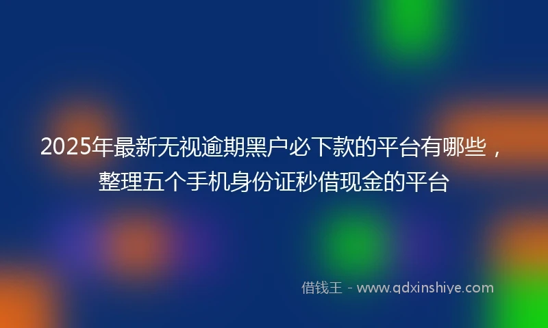 2025年最新无视逾期黑户必下款的平台有哪些，整理五个手机身份证秒借现金的平台