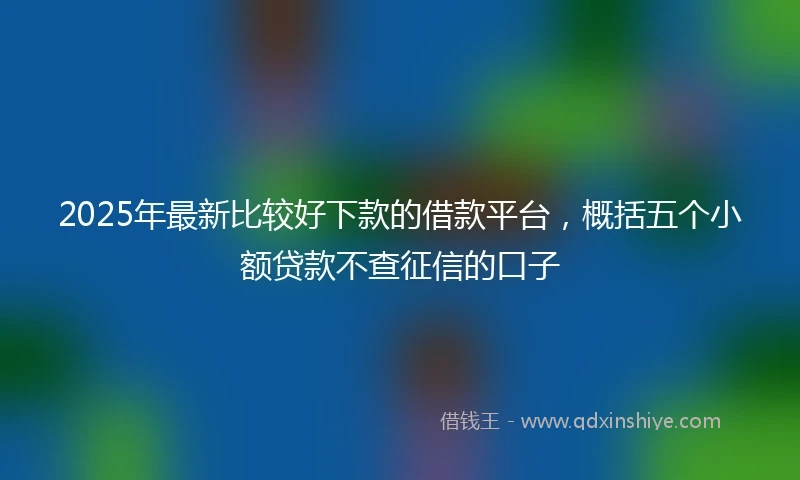 2025年最新比较好下款的借款平台，概括五个小额贷款不查征信的口子