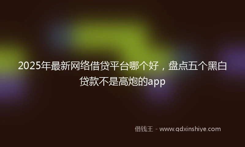 2025年最新网络借贷平台哪个好，盘点五个黑白贷款不是高炮的app
