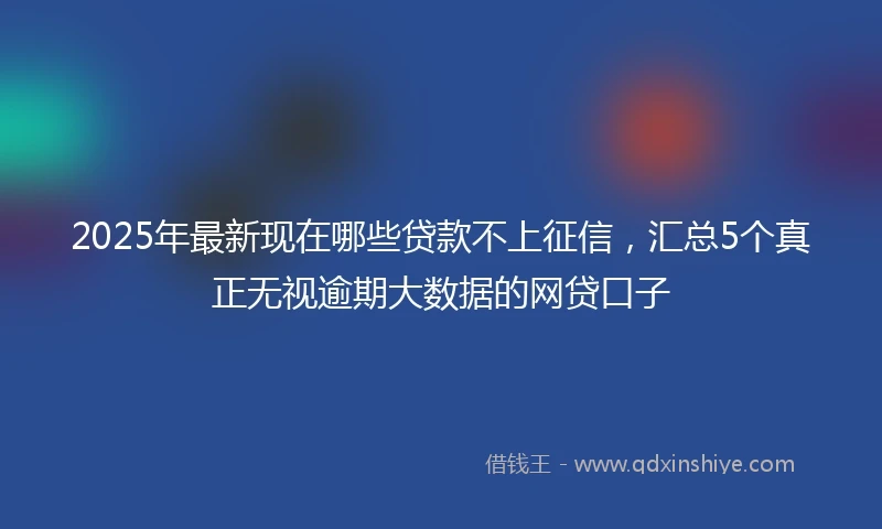 2025年最新现在哪些贷款不上征信，汇总5个真正无视逾期大数据的网贷口子