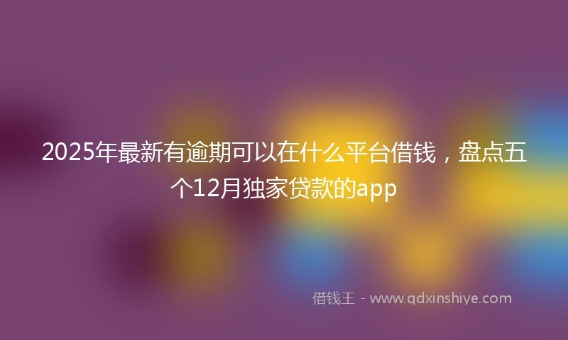 2025年最新有逾期可以在什么平台借钱，盘点五个12月独家贷款的app