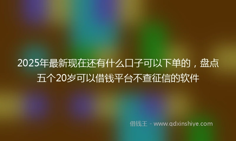 2025年最新现在还有什么口子可以下单的，盘点五个20岁可以借钱平台不查征信的软件