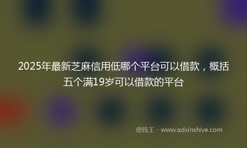 2025年最新芝麻信用低哪个平台可以借款，概括五个满19岁可以借款的平台
