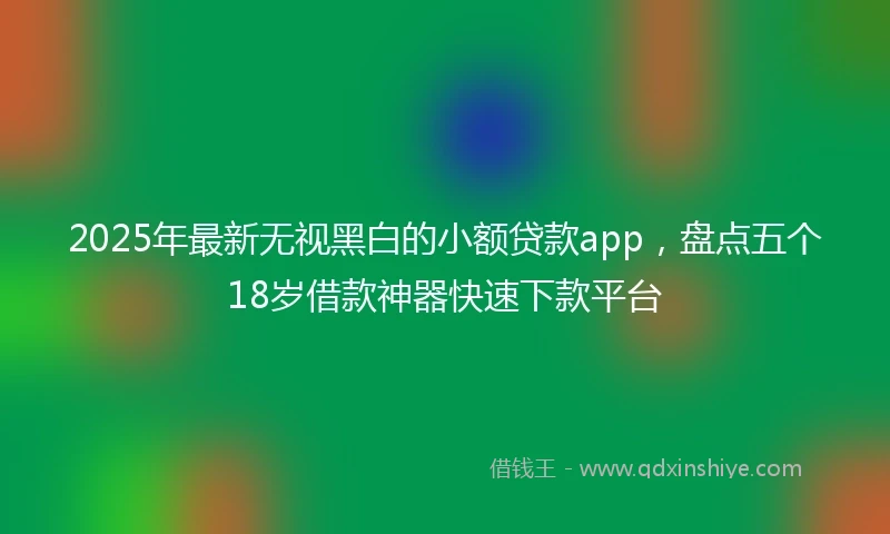 2025年最新无视黑白的小额贷款app，盘点五个18岁借款神器快速下款平台