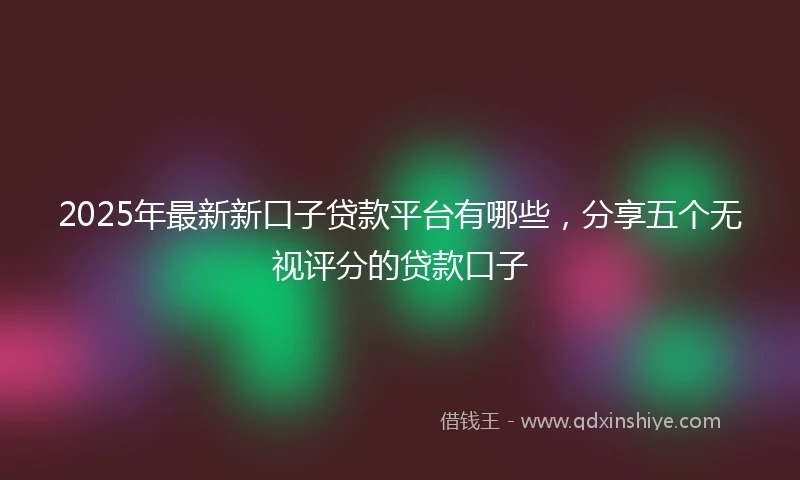 2025年最新新口子贷款平台有哪些，分享五个无视评分的贷款口子