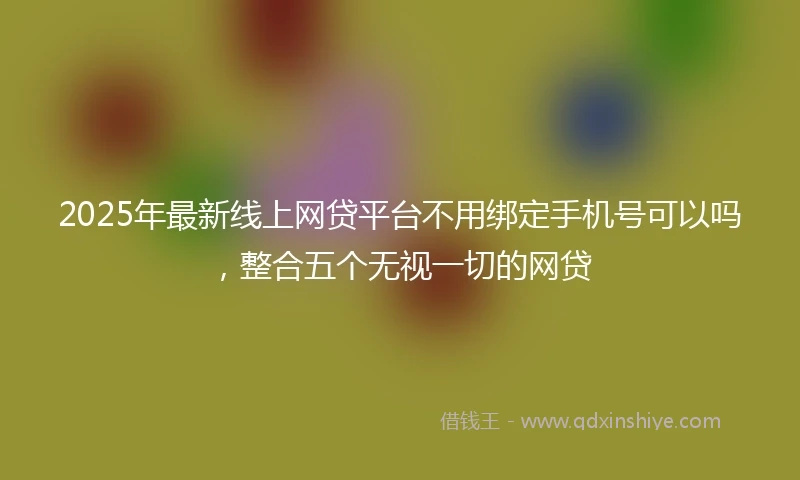 2025年最新线上网贷平台不用绑定手机号可以吗，整合五个无视一切的网贷