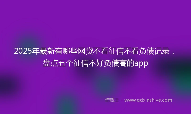 2025年最新有哪些网贷不看征信不看负债记录，盘点五个征信不好负债高的app