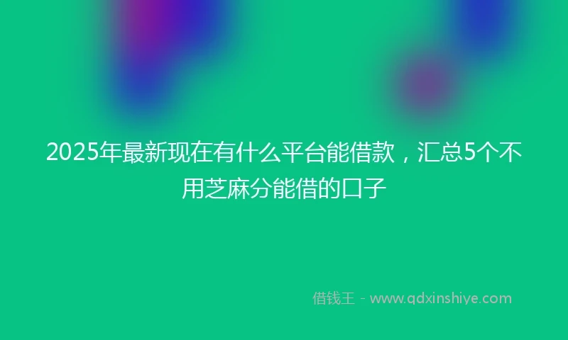 2025年最新现在有什么平台能借款，汇总5个不用芝麻分能借的口子
