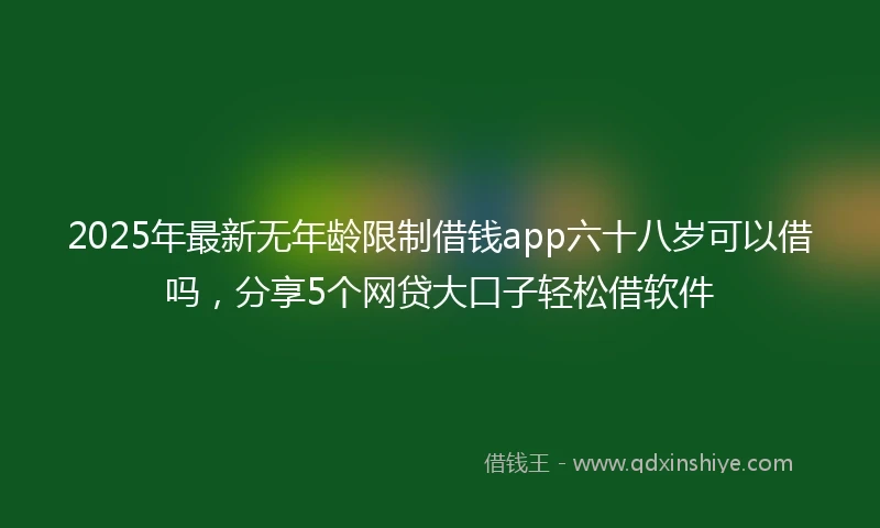 2025年最新无年龄限制借钱app六十八岁可以借吗，分享5个网贷大口子轻松借软件