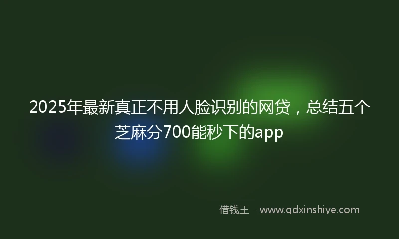 2025年最新真正不用人脸识别的网贷，总结五个芝麻分700能秒下的app