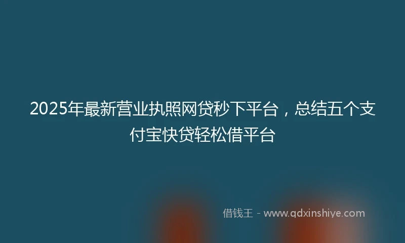 2025年最新营业执照网贷秒下平台，总结五个支付宝快贷轻松借平台