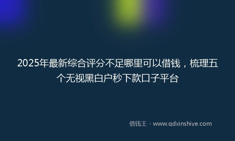 2025年最新综合评分不足哪里可以借钱，梳理五个无视黑白户秒下款口子平台