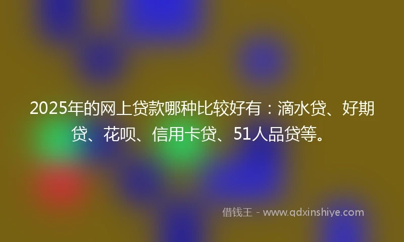 2025年的网上贷款哪种比较好有：滴水贷、好期贷、花呗、信用卡贷、51人品贷等。