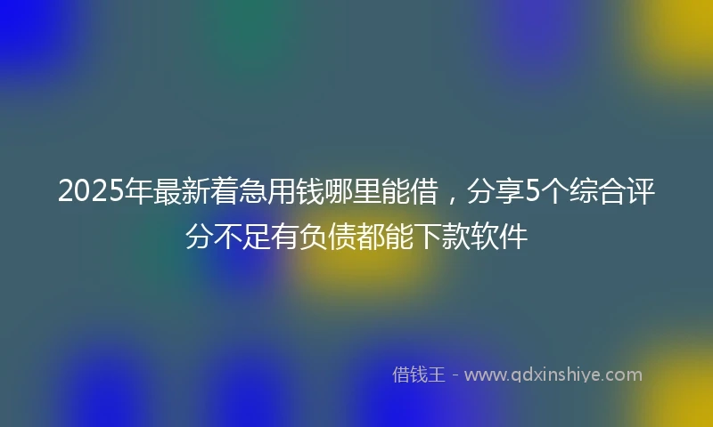 2025年最新着急用钱哪里能借，分享5个综合评分不足有负债都能下款软件