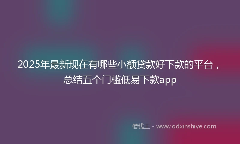 2025年最新现在有哪些小额贷款好下款的平台，总结五个门槛低易下款app
